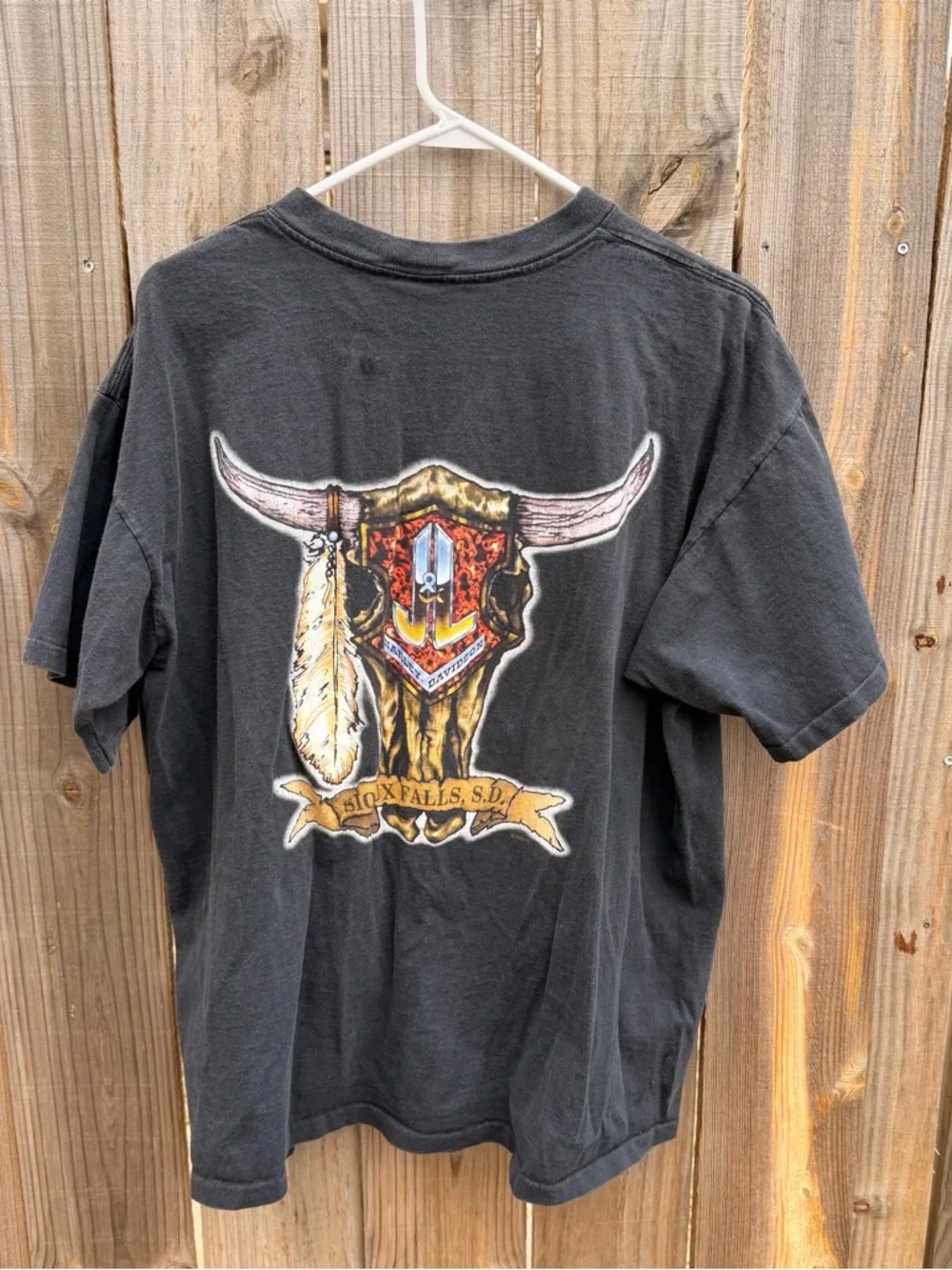 Vintage 1995 Harley-Davidson Black Short-Sleeve Tee with Engine Graphic XL